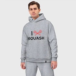 Мужской костюм оверсайз I Love Squash, цвет: меланж — фото 2
