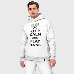 Мужской костюм оверсайз Keep Calm & Play tennis, цвет: белый — фото 2