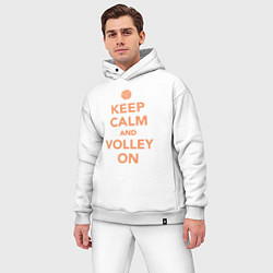 Мужской костюм оверсайз Keep calm and volley on, цвет: белый — фото 2