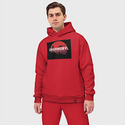 Мужской костюм оверсайз Чернобыль Chernobyl disaster, цвет: красный — фото 2