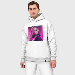 Мужской костюм оверсайз Blackpink Lisa аниме рисунок, цвет: белый — фото 2