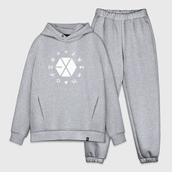 Мужской костюм оверсайз Logo EXO, цвет: меланж