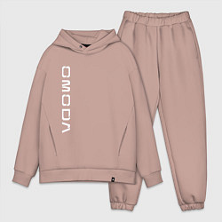 Мужской костюм оверсайз Omoda white vertical logo