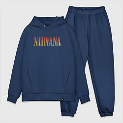 Мужской костюм оверсайз Nirvana logo, цвет: тёмно-синий