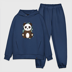 Мужской костюм оверсайз Странная панда, цвет: тёмно-синий