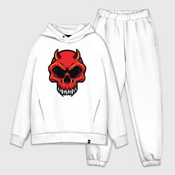 Мужской костюм оверсайз Red skull, цвет: белый