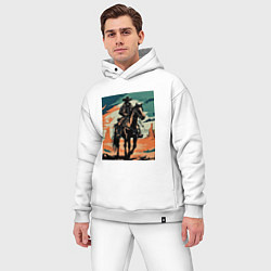 Мужской костюм оверсайз Ковбой на лошади, цвет: белый — фото 2