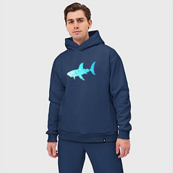 Мужской костюм оверсайз Акула лазурный градиент цвета моря, цвет: тёмно-синий — фото 2