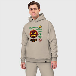 Мужской костюм оверсайз Хэллоуин, ночной звонок, цвет: миндальный — фото 2