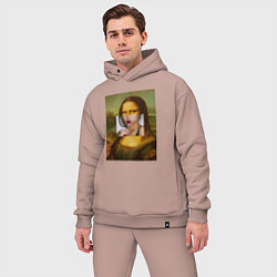 Мужской костюм оверсайз Лиза с чупа чупсом, цвет: пыльно-розовый — фото 2