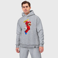 Мужской костюм оверсайз Марио со шлемом-вертолётом, цвет: меланж — фото 2