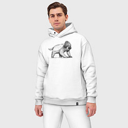 Мужской костюм оверсайз Медоед модный, цвет: белый — фото 2