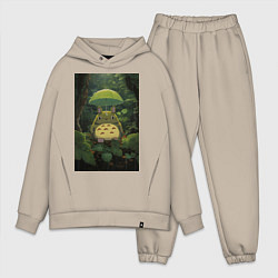 Мужской костюм оверсайз Тоторо мой сосед, цвет: миндальный