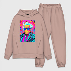 Мужской костюм оверсайз Пожилой Левик, цвет: пыльно-розовый