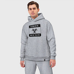 Мужской костюм оверсайз Funny free hugs, цвет: меланж — фото 2