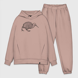 Мужской костюм оверсайз Птица киви спешит