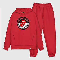 Мужской костюм оверсайз Rolling Stones established 1962, цвет: красный