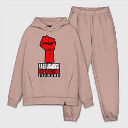 Мужской костюм оверсайз Rage against the machine - fist, цвет: пыльно-розовый