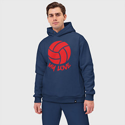 Мужской костюм оверсайз Volleyball my love, цвет: тёмно-синий — фото 2