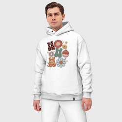 Мужской костюм оверсайз Новогодний позитив, цвет: белый — фото 2