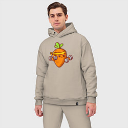 Мужской костюм оверсайз Морковь на спорте, цвет: миндальный — фото 2