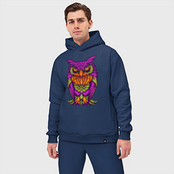 Мужской костюм оверсайз Purple owl, цвет: тёмно-синий — фото 2