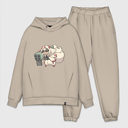 Мужской костюм оверсайз Опасная Фапута, цвет: миндальный