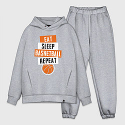 Мужской костюм оверсайз Eat sleep basketball, цвет: меланж