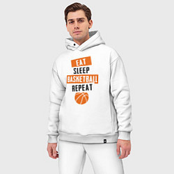 Мужской костюм оверсайз Eat sleep basketball, цвет: белый — фото 2