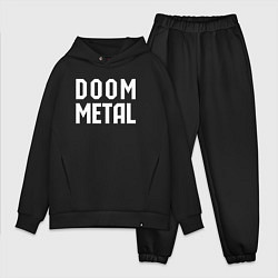 Мужской костюм оверсайз Надпись Doom metal
