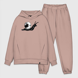 Мужской костюм оверсайз Космическая улитка, цвет: пыльно-розовый