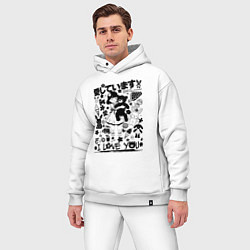 Мужской костюм оверсайз MoMo - девочка с плюшевым медведем 1, цвет: белый — фото 2