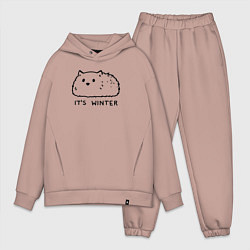 Мужской костюм оверсайз Cat its winter, цвет: пыльно-розовый