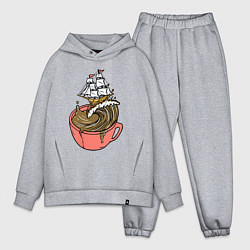 Мужской костюм оверсайз Кофейный корабль