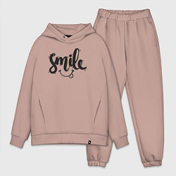 Мужской костюм оверсайз Funny smile, цвет: пыльно-розовый