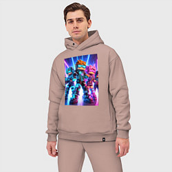 Мужской костюм оверсайз Minecraft - characters ai art, цвет: пыльно-розовый — фото 2