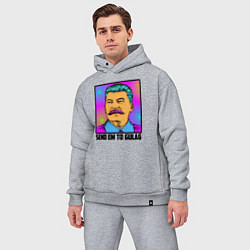 Мужской костюм оверсайз Send em to gulag, цвет: меланж — фото 2