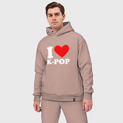 Мужской костюм оверсайз Я люблю k-pop, цвет: пыльно-розовый — фото 2