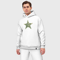 Мужской костюм оверсайз Звезда камуфляж пиксельный, цвет: белый — фото 2