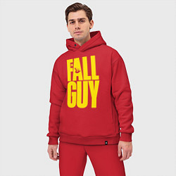 Мужской костюм оверсайз The fall guy logo, цвет: красный — фото 2