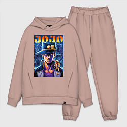 Мужской костюм оверсайз Jojo - Jotaro Kujo ai art, цвет: пыльно-розовый