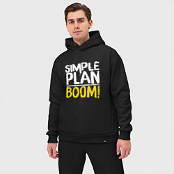 Мужской костюм оверсайз Simple plan - boom, цвет: черный — фото 2