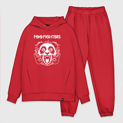 Мужской костюм оверсайз Foo Fighters rock panda, цвет: красный