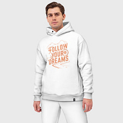 Мужской костюм оверсайз Следуй за своей мечтой, цвет: белый — фото 2