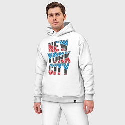 Мужской костюм оверсайз Америка Нью-Йорк, цвет: белый — фото 2