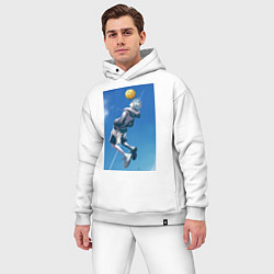 Мужской костюм оверсайз Баскетбол Тэцуя Куроко арт, цвет: белый — фото 2