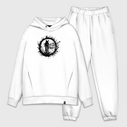 Мужской костюм оверсайз Осень, лужи и байк, цвет: белый