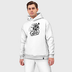 Мужской костюм оверсайз Велосипедная клякса, цвет: белый — фото 2