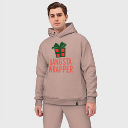 Мужской костюм оверсайз Gangsta wrapper, цвет: пыльно-розовый — фото 2