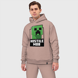 Мужской костюм оверсайз Minecraft hostile mob, цвет: пыльно-розовый — фото 2